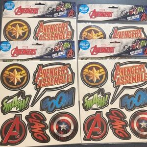 Marvel Avengers Assemble Vinyl Sticker Set - Red, Blue, Green, Gold